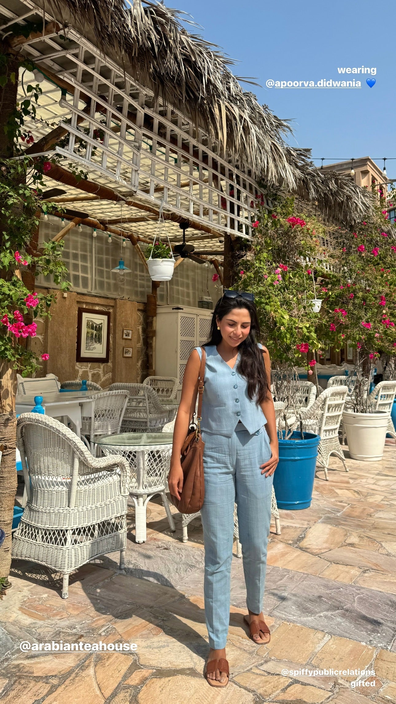 KARISHMA SAKHRANI IN SKY BLUE WAISTCOAT CO-ORD SET
