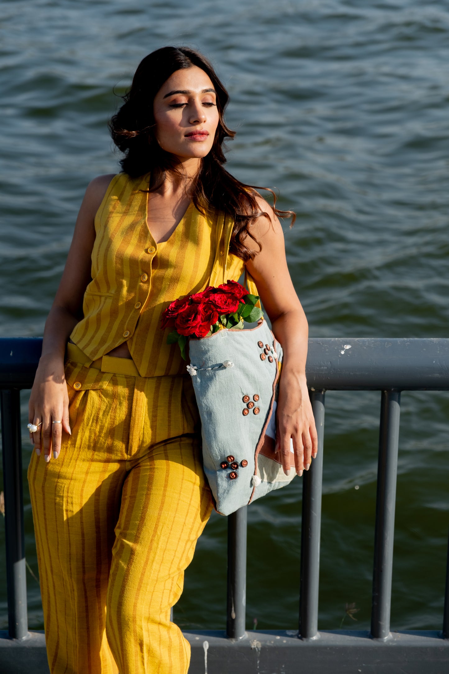 MUSTARD YELLOW WAISTCOAT CO-ORD SET
