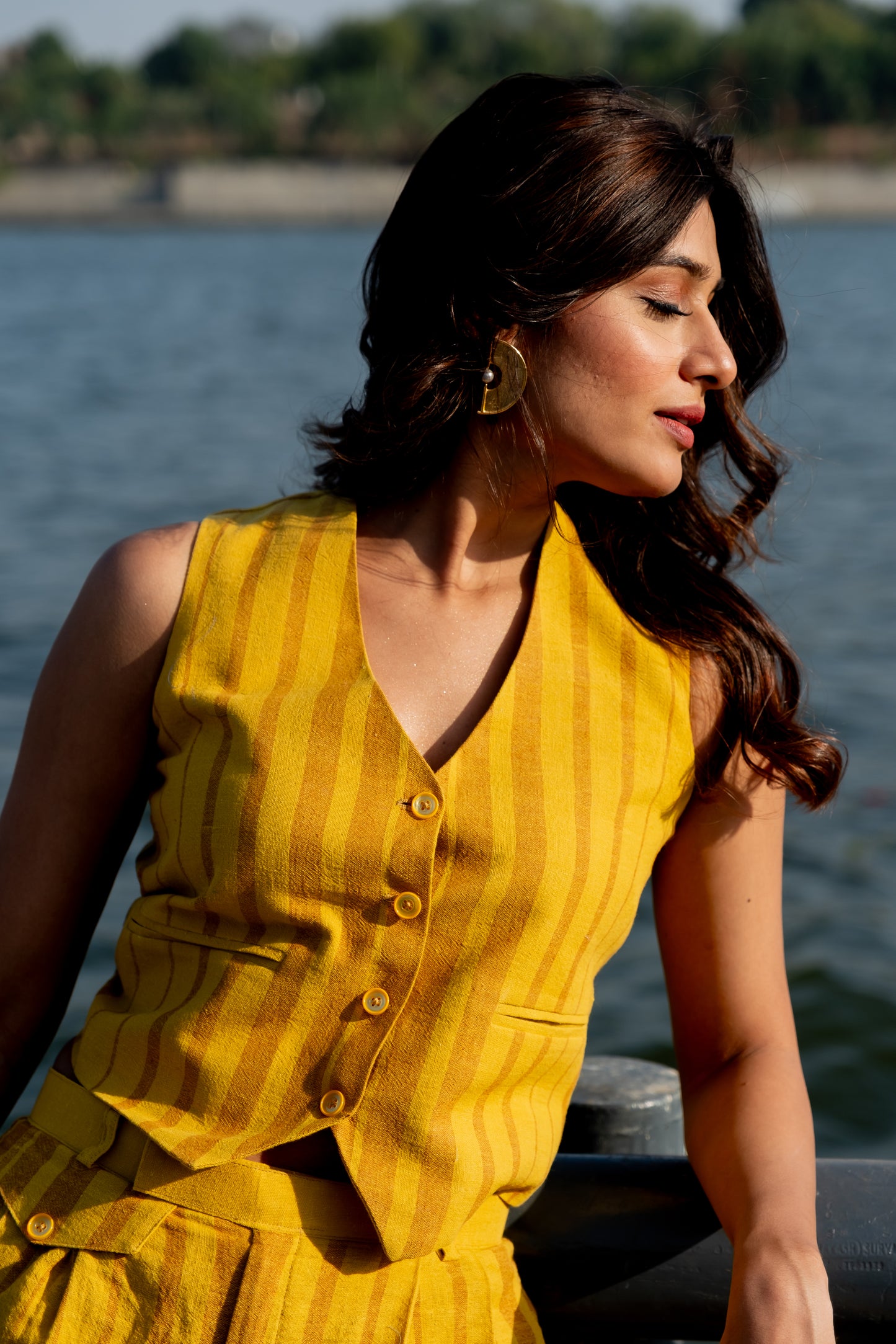MUSTARD YELLOW WAISTCOAT CO-ORD SET
