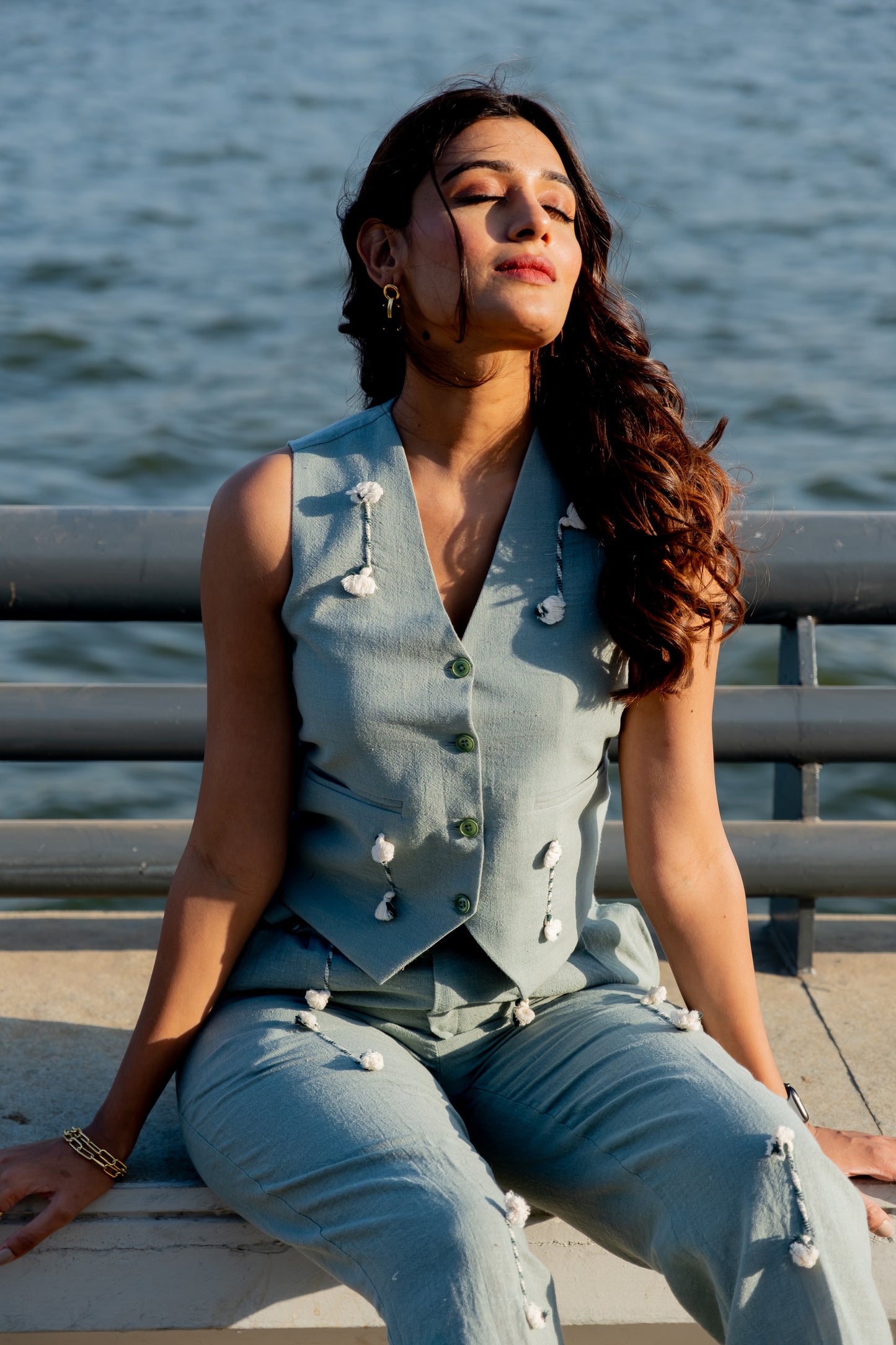 TEAL MIRI WAISTCOAT CO-ORD SET