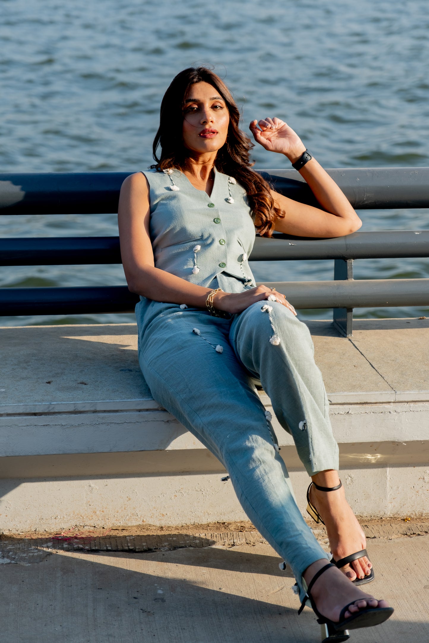 TEAL MIRI WAISTCOAT CO-ORD SET