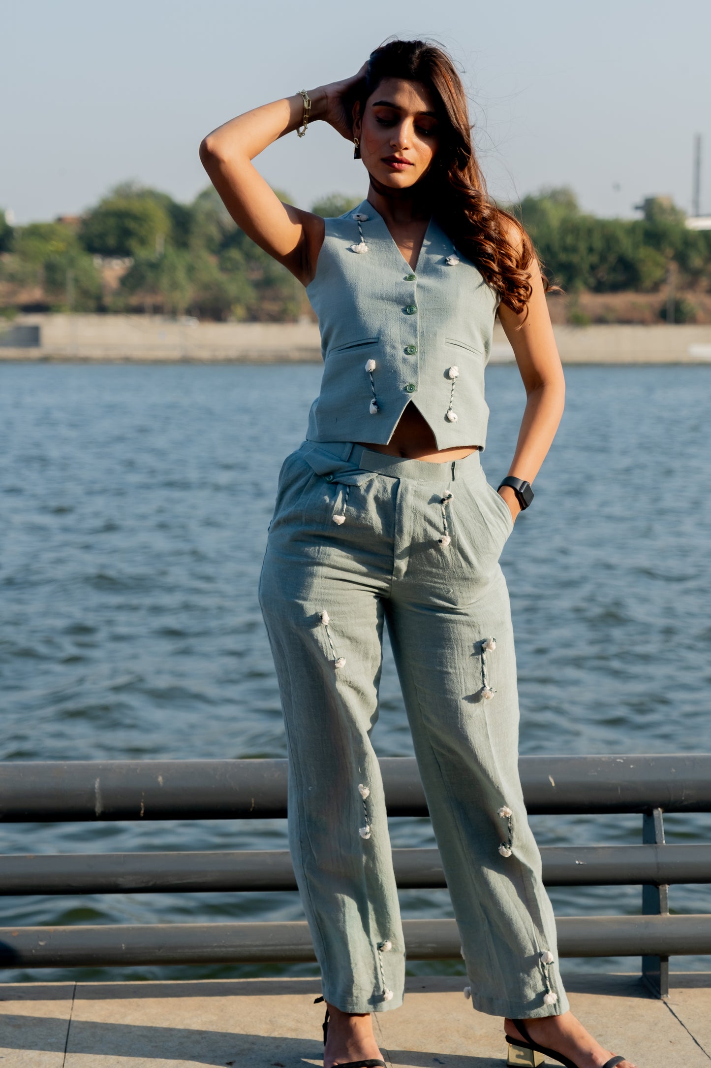 TEAL MIRI WAISTCOAT CO-ORD SET