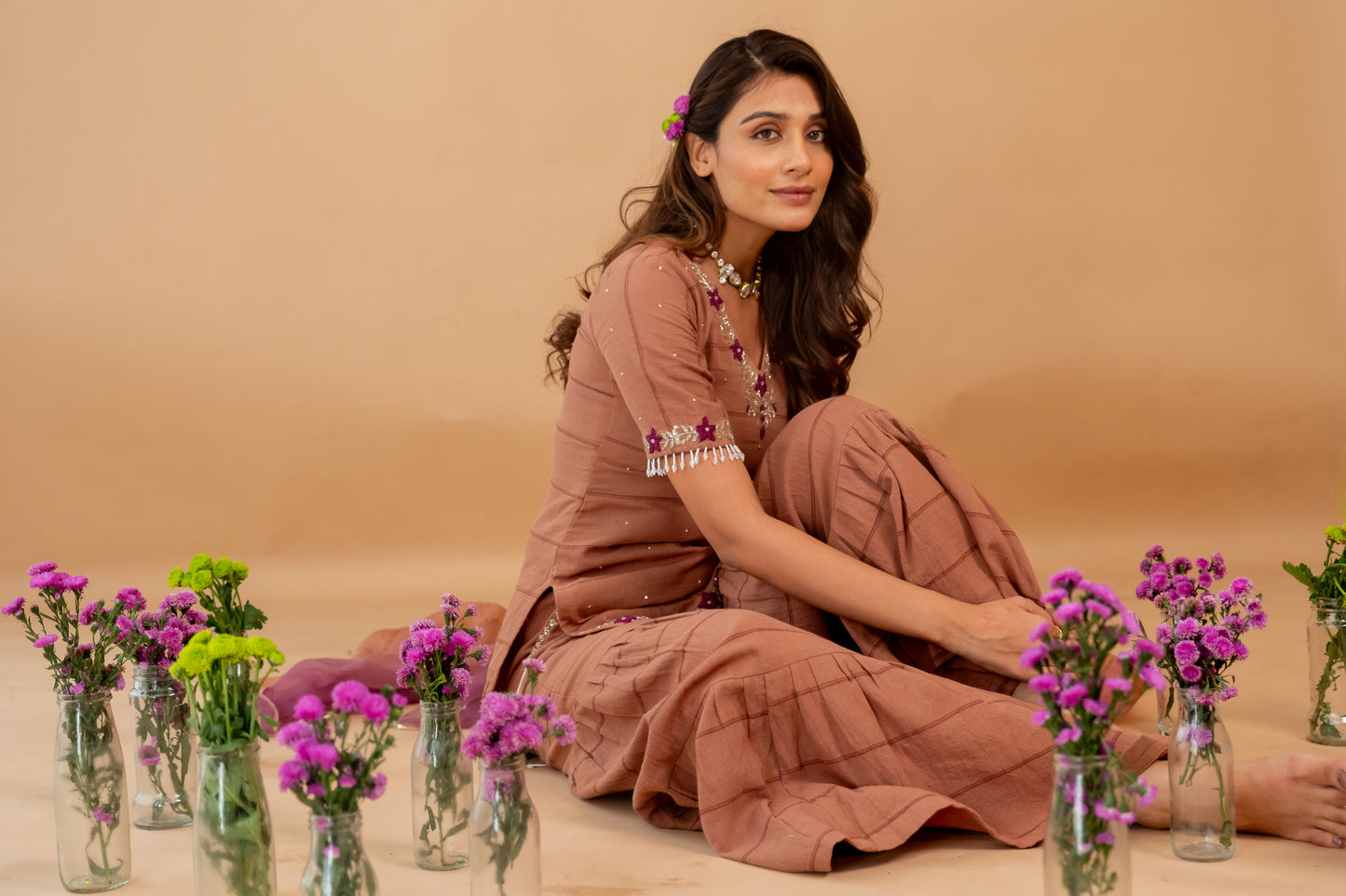 CHESTNUT CHIDIYA SHARARA SET