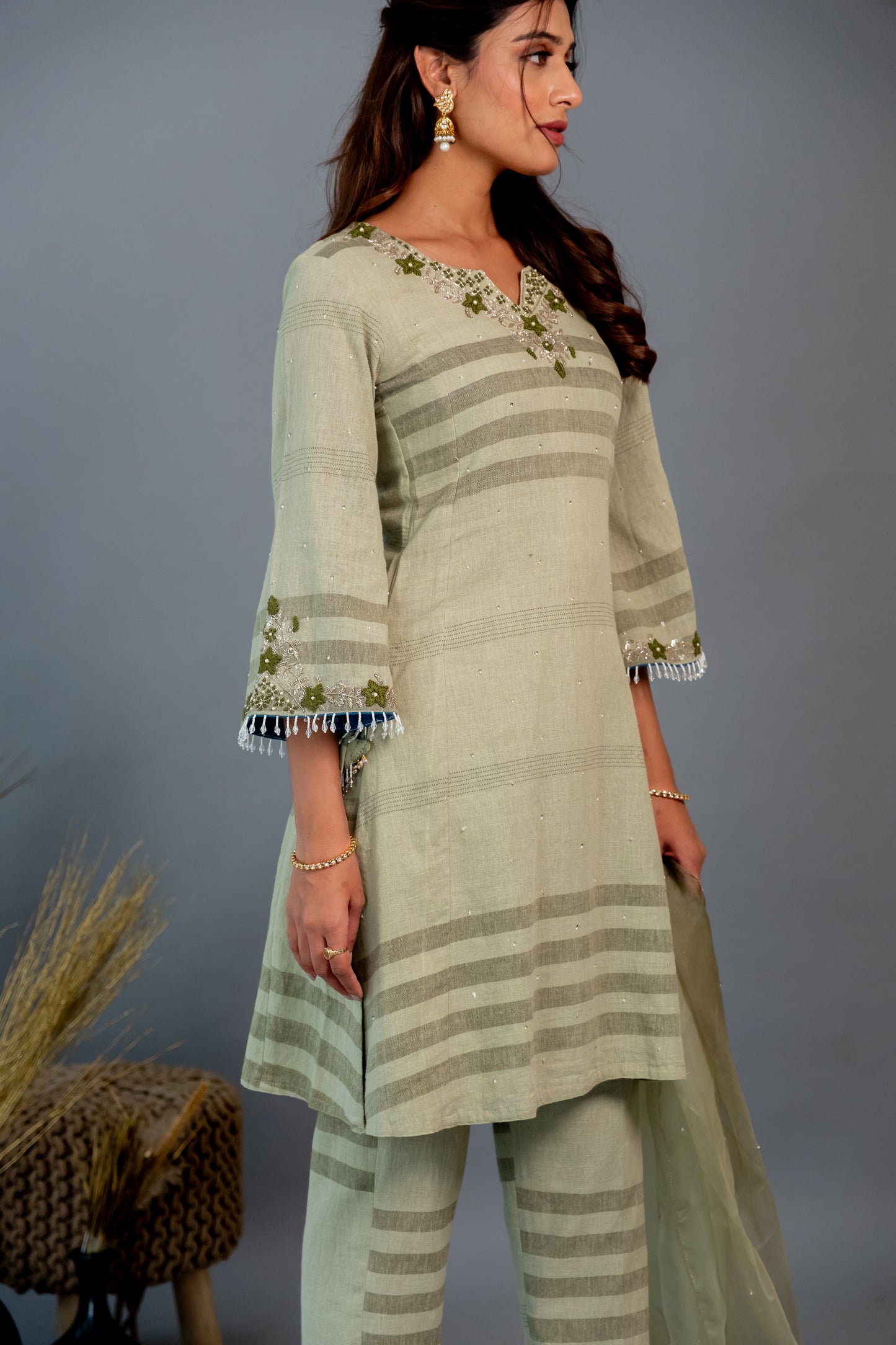 OLIVE GREEN KURTASET
