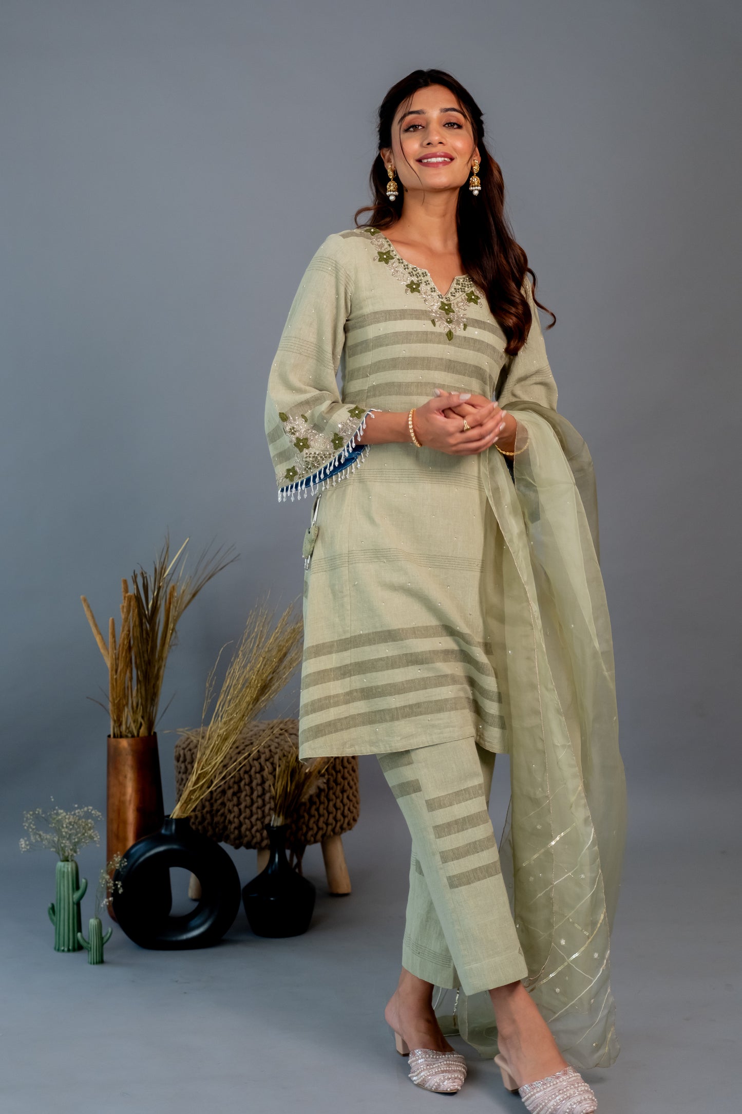 OLIVE GREEN KURTASET