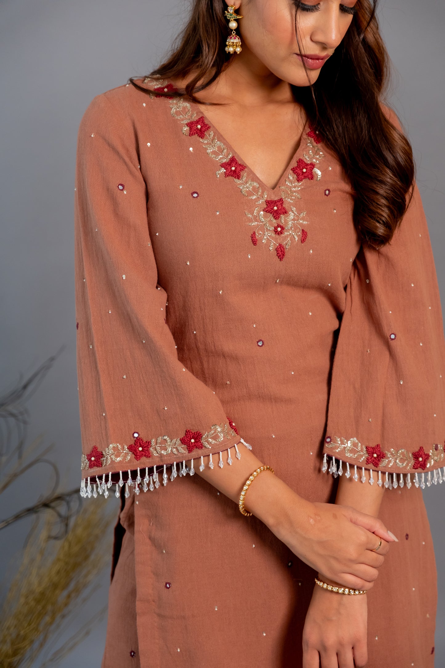 CHESTNUT CHIDIYA KURTASET