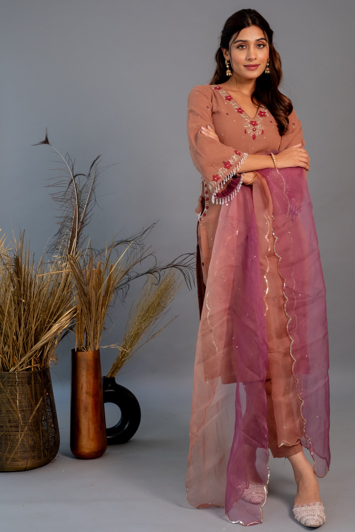 CHESTNUT CHIDIYA KURTASET