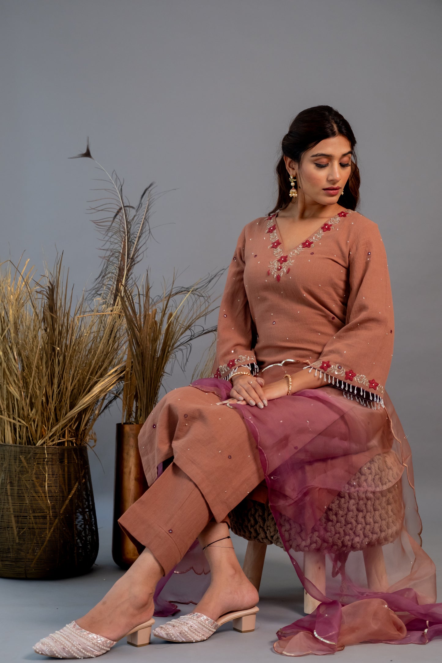 CHESTNUT CHIDIYA KURTASET