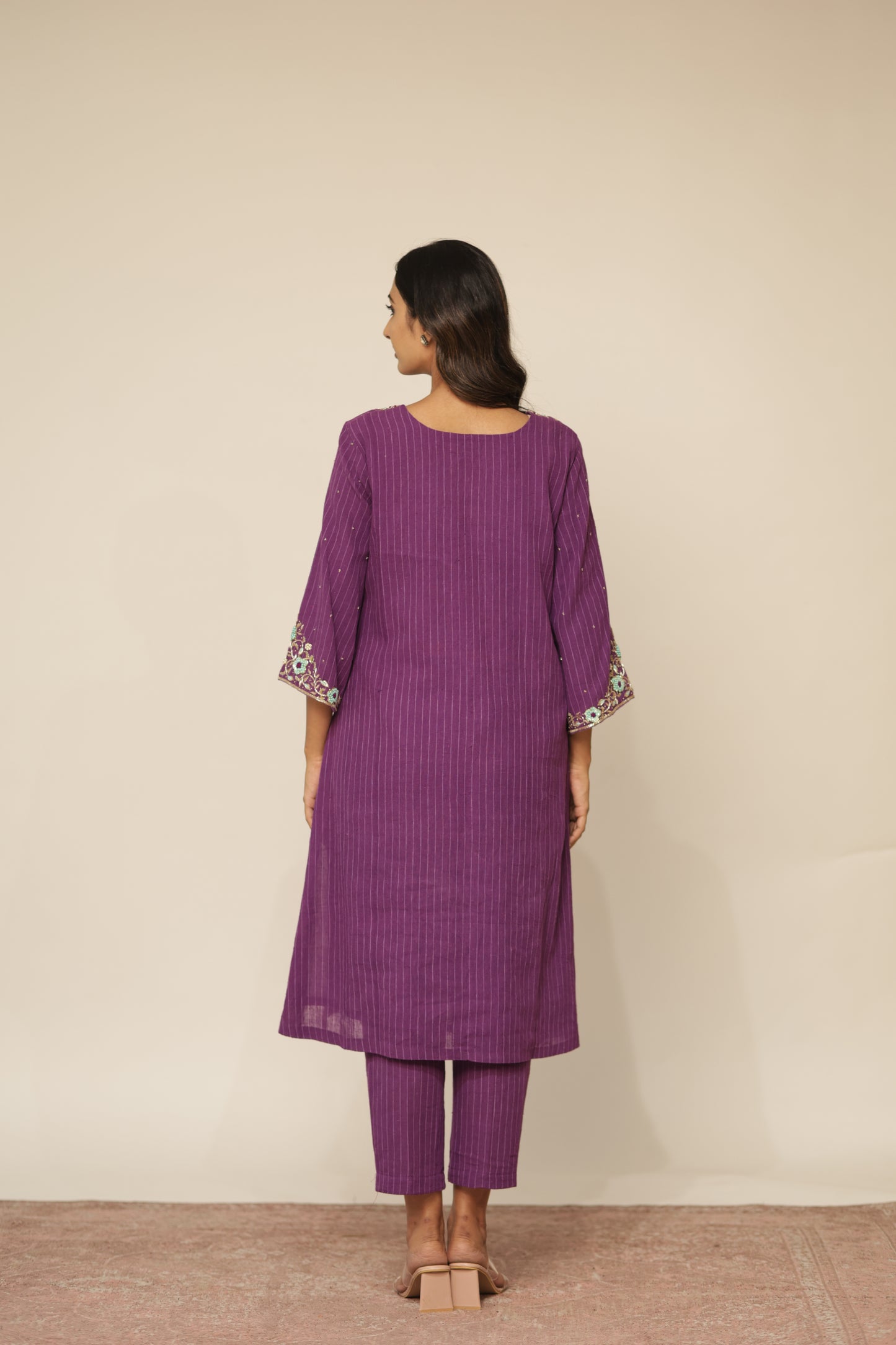 PURPLE FRENCH KNOT KURTASET