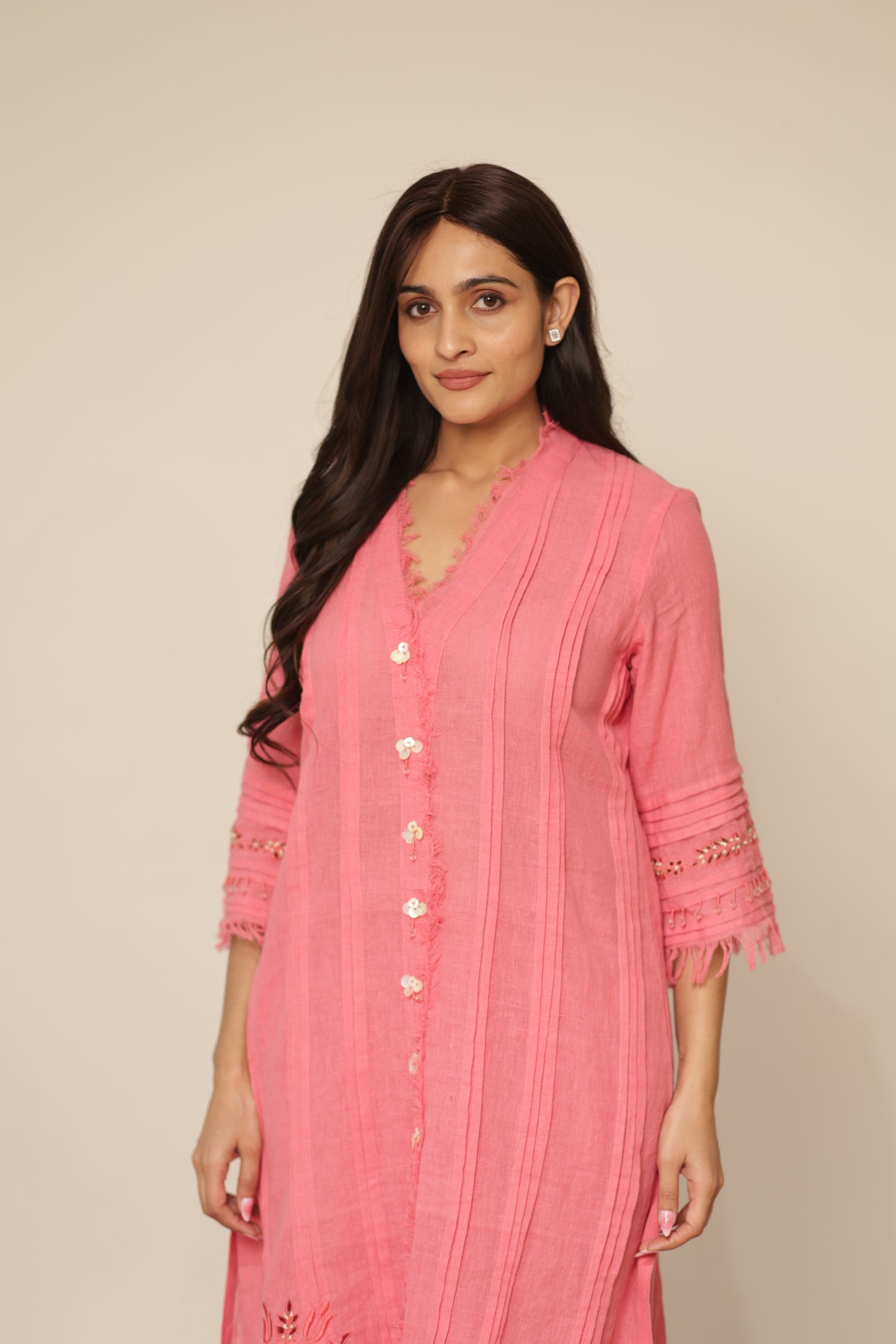 CANDY PINK CUTWORK KURTASET