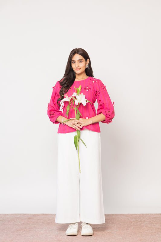 FUSCHIA PHOOL TOP