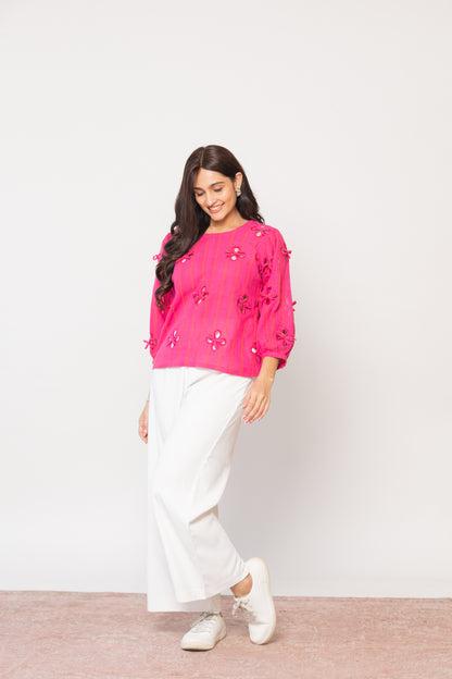 FUSCHIA PHOOL TOP