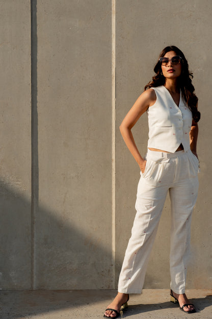IVORY WAISTCOAT CO-ORD SET