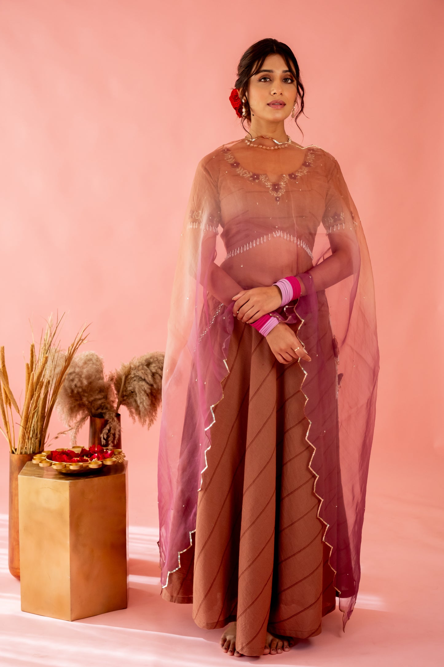 CHESTNUT BROWN LEHENGA SET