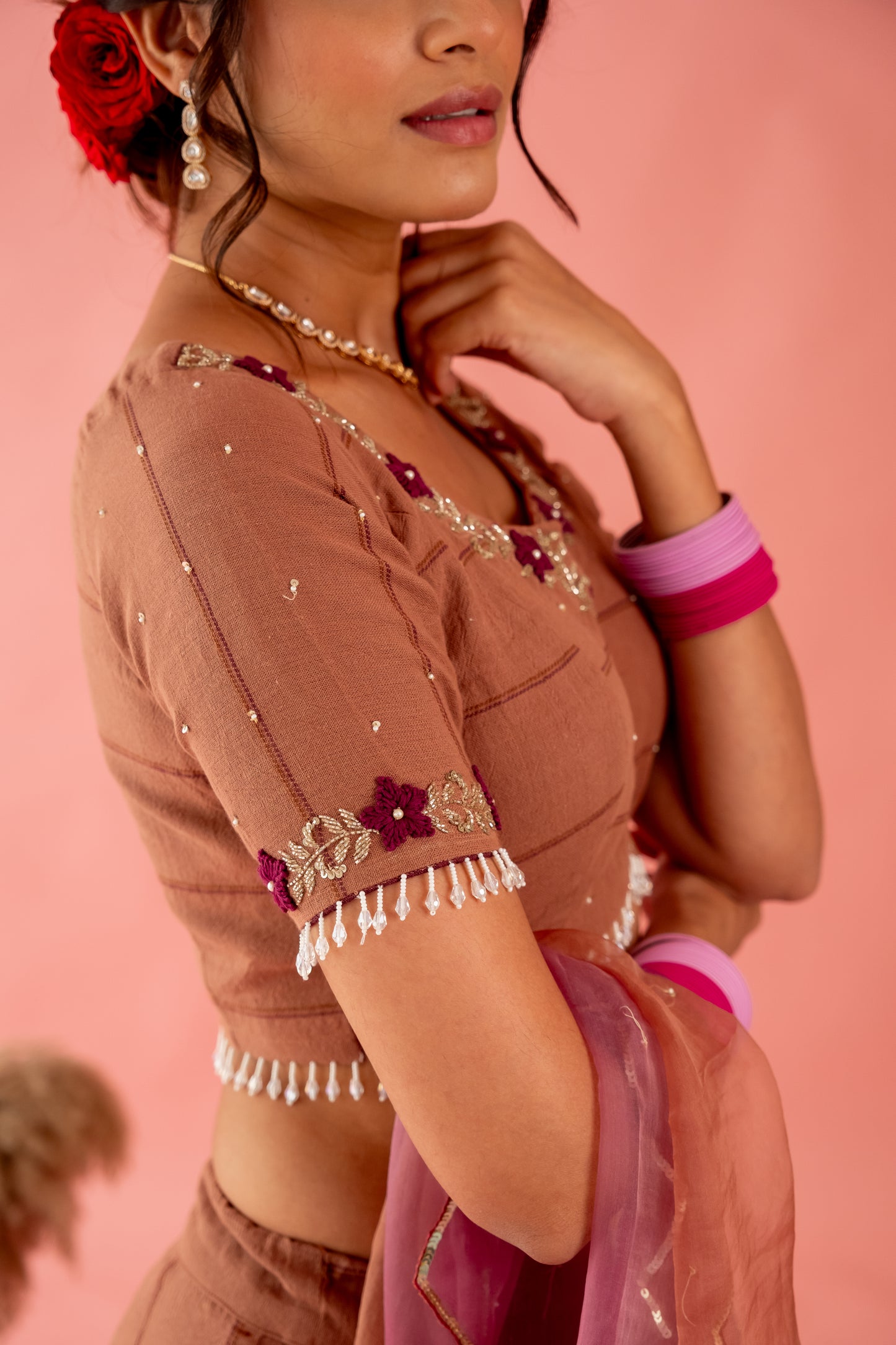 CHESTNUT BROWN LEHENGA SET