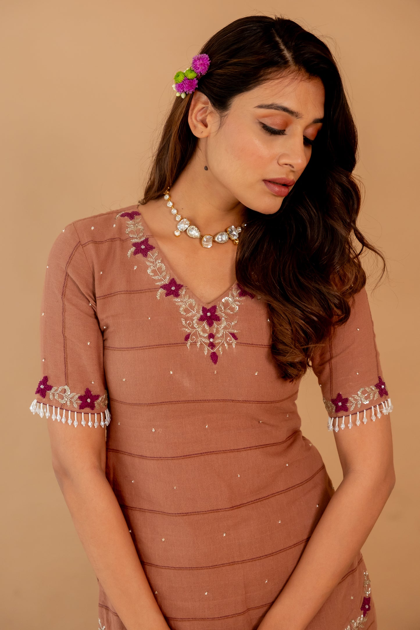 CHESTNUT CHIDIYA SHARARA SET
