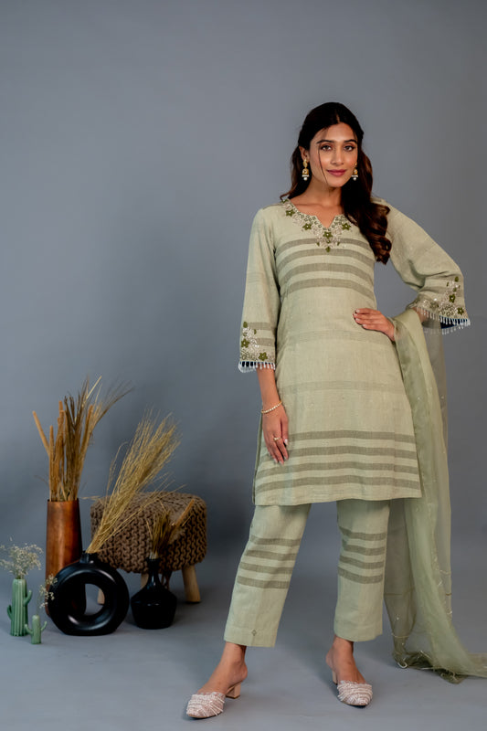 OLIVE GREEN KURTASET